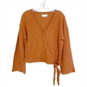 Madewell Texture & Thread Burnt Cedar Wrap Sweater